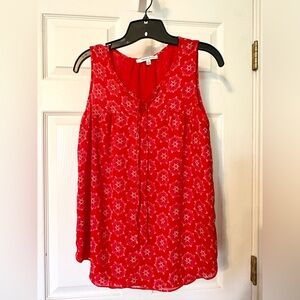 Rose and Olive sleeveless tie front blouse size S